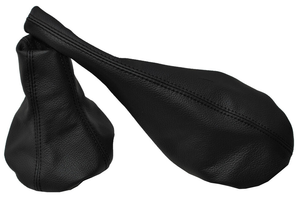 BLACK DOUBLE STITCH FITS GEAR HANDBRAKE SET LEATHER SEAT IBIZA CORDOBA 1993-1999