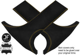 YELLOW STITCH 2X LOWER B PILLAR SUEDE COVERS FITS BMW 3 SERIES F30 F31 11-18