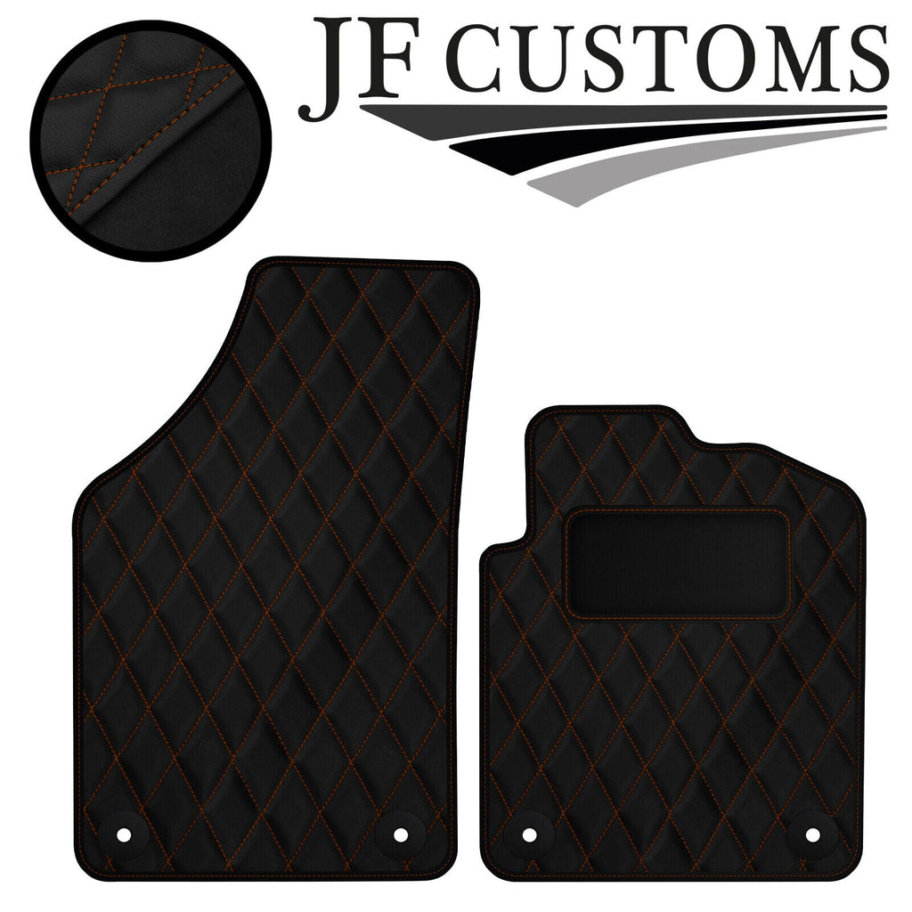 TAN DIAMOND STITCH VINYL 2X TAILORED FLOOR CARPET FOR PEUGEOT RCZ 09-15 JF1