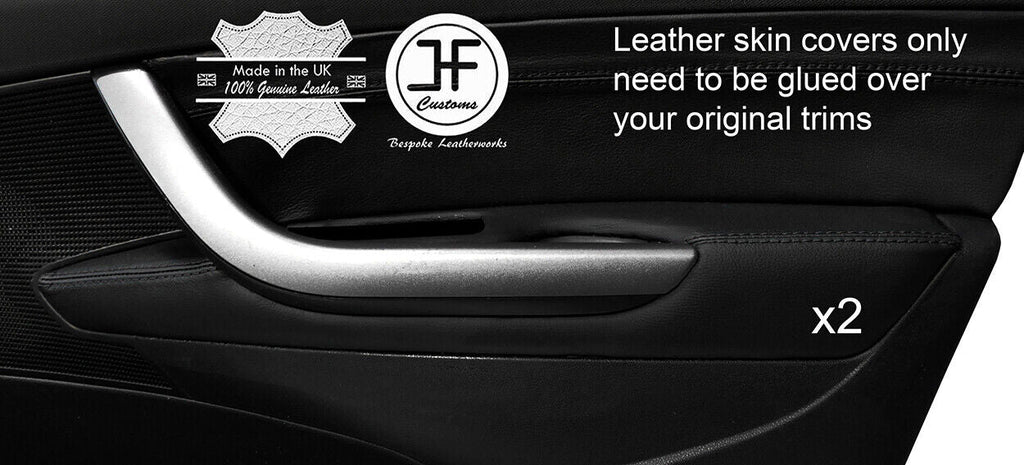 BLACK STITCH 2X FRONT DOOR ARMREST LEATHER COVER FOR PEUGEOT 308 07-12 5 DOOR