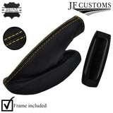 YELLOW STITCH LEATHER GAITER SET+FRAME+CONSOLE TUNNEL COVERS FOR VAUXHALL VX220