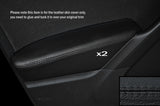BLACK STITCH 2X FRONT DOOR ARMREST SKIN COVER FITS VW TIGUAN 2007-2015
