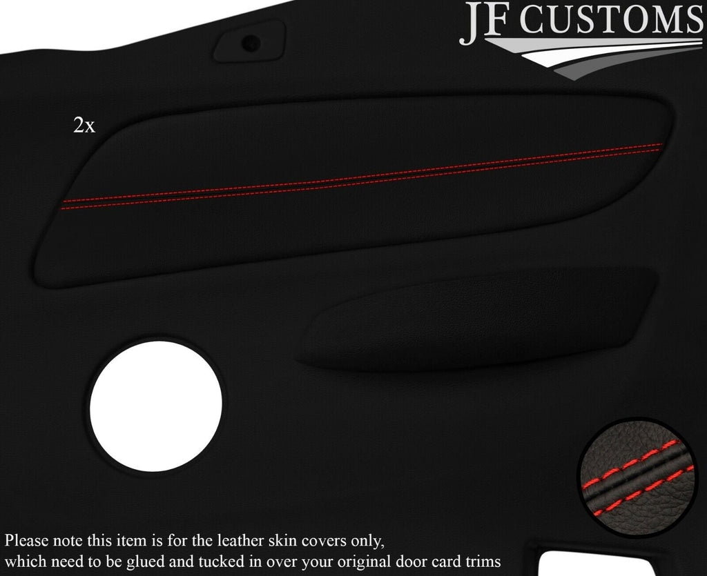 RED  STITCH 2X REAR DOOR CARD TRIM LEATHER COVER FOR BMW E88 CONVERTIBLE 07-13