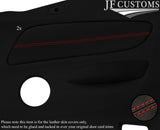 RED  STITCH 2X REAR DOOR CARD TRIM LEATHER COVER FOR BMW E88 CONVERTIBLE 07-13