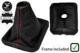 RED STITCH LEATHER MANUAL GEAR GAITER+PLASTIC FRAME FITS VW PASSAT CC 08-12