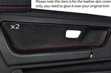 RED STITCH 2X DOOR CARD TRIM LEATHER SKIN COVERS FITS VW SCIROCCO MK2 81-92