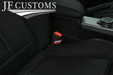 RED STITCH SPORT STRIPES 2X SEAT BELT LONG COVERS FOR AUDI Q2 2016-2022