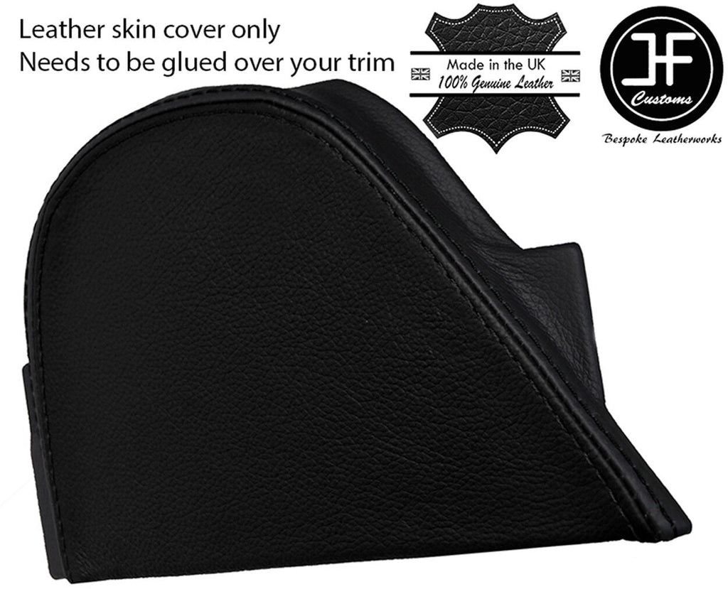 BLACK & BLACK REAL LEATHER HANDBRAKE E BRAKE TRIM COVER FITS CORVETTE C4 84-87