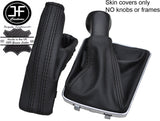 BLACK STITCH TOP GRAIN LEATHER GAITER SET FITS VAUXHALL OPEL ASTRA MK5 H 04-09