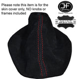 RED STITCHING SUEDE GEAR GAITER FITS VOLKSWAGEN VW GOLF MK4 BORA 1998-2005