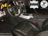 RED DIAMOND STITCH 2X SIDE CONSOLE TUNNEL LEATHER COVER FOR CORVETTE C6 05-13