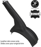 WHITE STITCH TOP GRAIN LEATHER HANDBRAKE GAITER FITS FORD MONDEO MK3 2001-2006