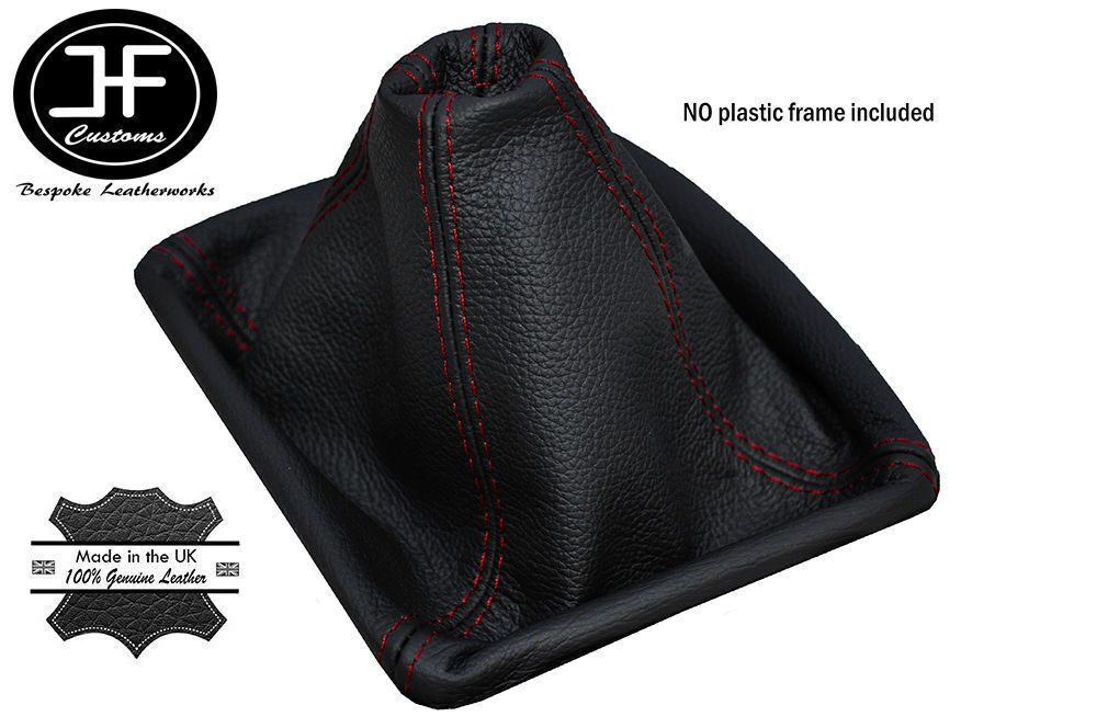 RED STITCH FITS MERCEDES C CLASS W204 2007-2014 GEAR GAITER REAL LEATHER