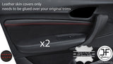 RED STITCH 2X FRONT DOOR CARD TRIM LEATHER COVERS FOR BMW F20 F21 11-17