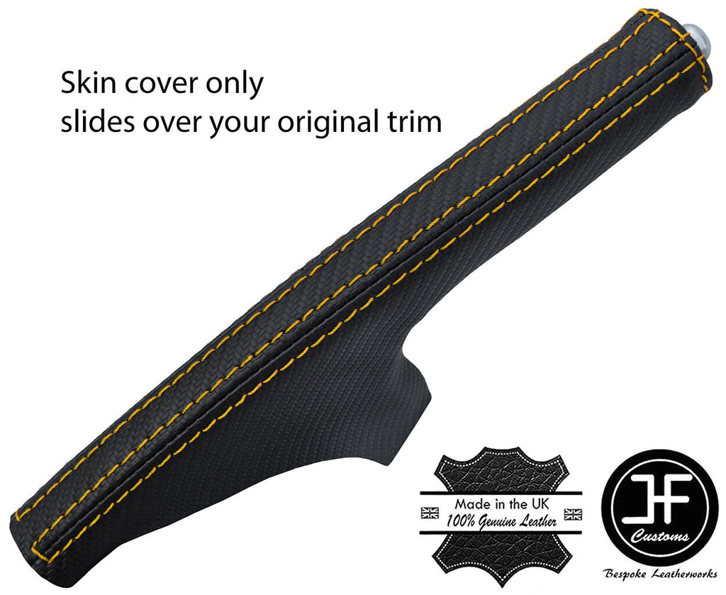 YELLOW STITCH CARBON VINYL SLIM HANDBRAKE GAITER COVER FITS  350Z 33Z 2002-2009