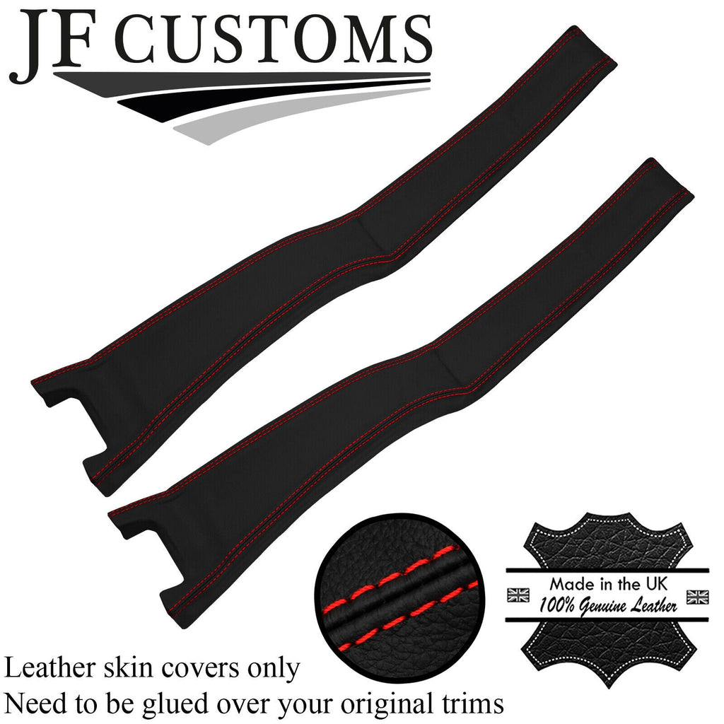 RED STITCH 2X LEATHER B PILLAR COVERS FITS LANCIA DELTA INTEGRALE EVO 86-92
