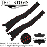 RED STITCH 2X LEATHER B PILLAR COVERS FITS LANCIA DELTA INTEGRALE EVO 86-92