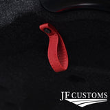 D RED LEATHER TAILGATE BOOT PULL STRAP HANDLE FITS FIAT 500 ABARTH 07-16