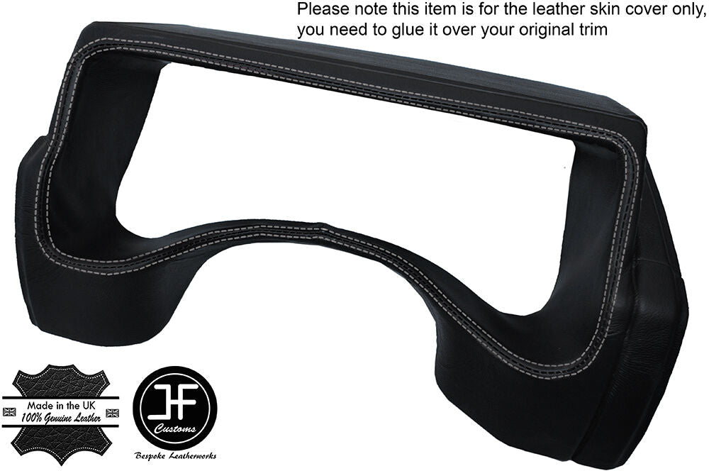 GREY STITCH INSTRUMENT CLUSTER HOOD LEATHER COVER FITS HUMMER H2 2003-2007