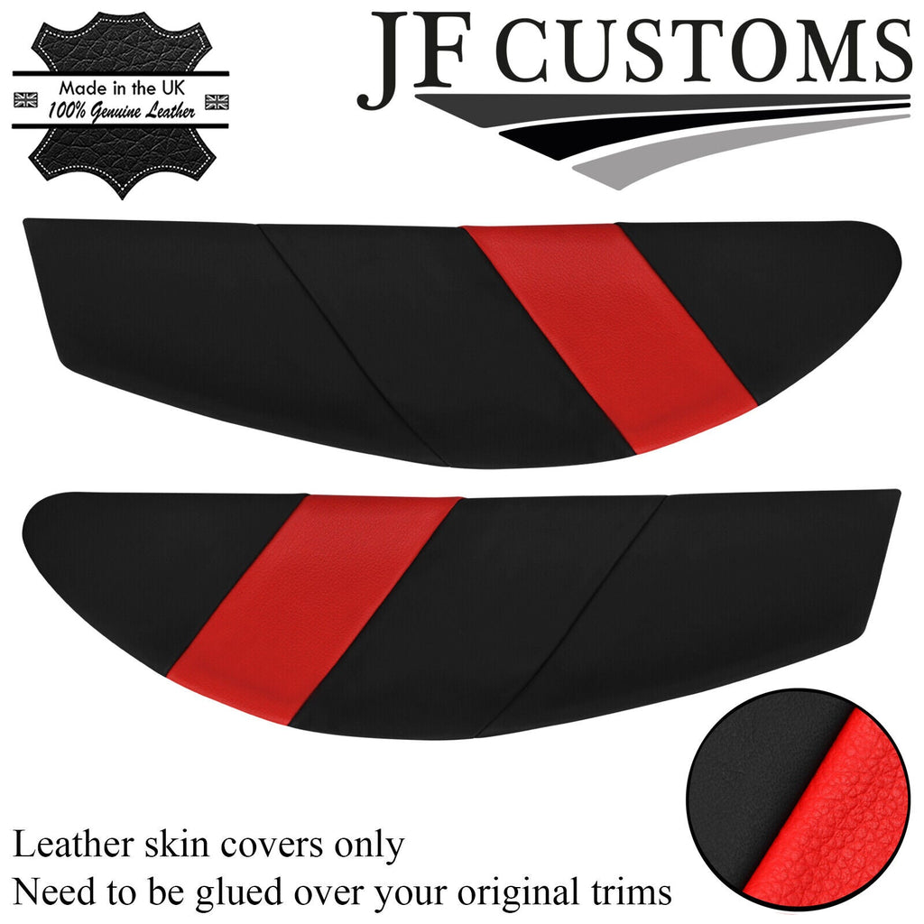 RED & BLACK LEATHER 2X DOOR CARD TRIM INSERT COVERS FITS LOTUS ELAN M100 JF1