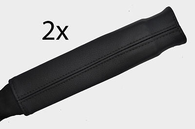 black stitch FITS MAZDA MX5 MK1 90-97 2X FRONT SEAT BELT STALK LEATHER COVERS