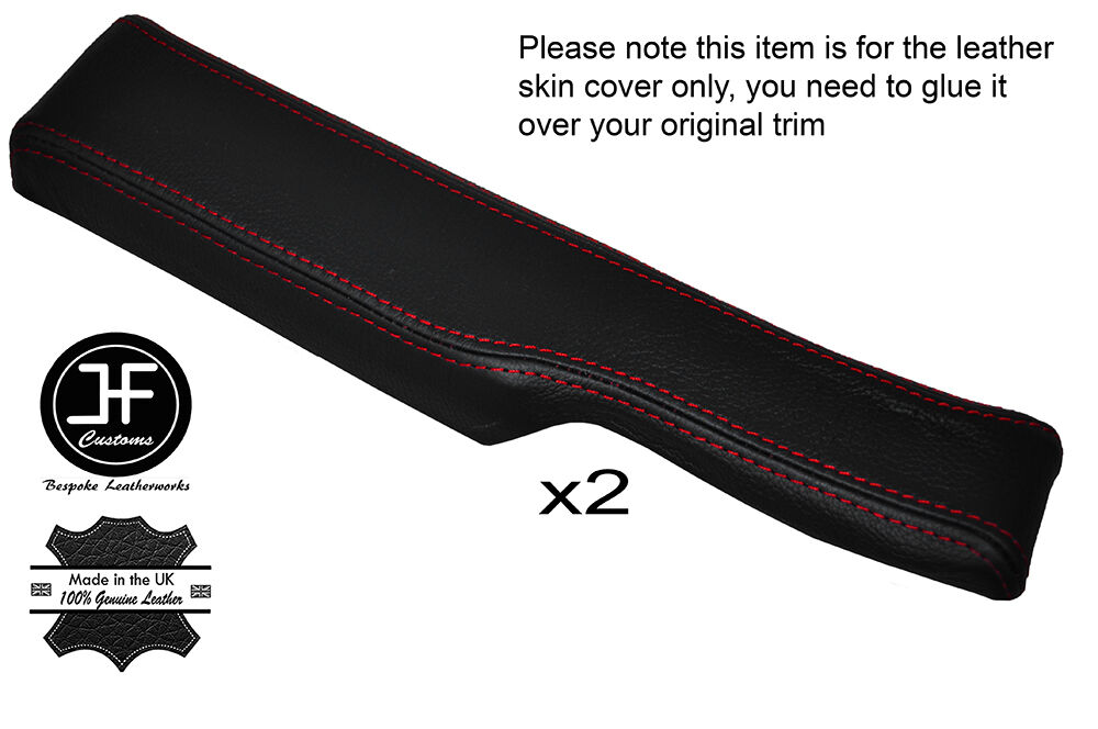 RED STITCH 2X DOOR SILL ARMREST LEATHER SKIN COVERS FITS CORVETTE C4 84-87