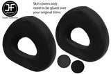 BLACK STITCH 2X HEADREST LEATHER AND CARBON COVERS FOR SMART ROADSTER 452 03-05