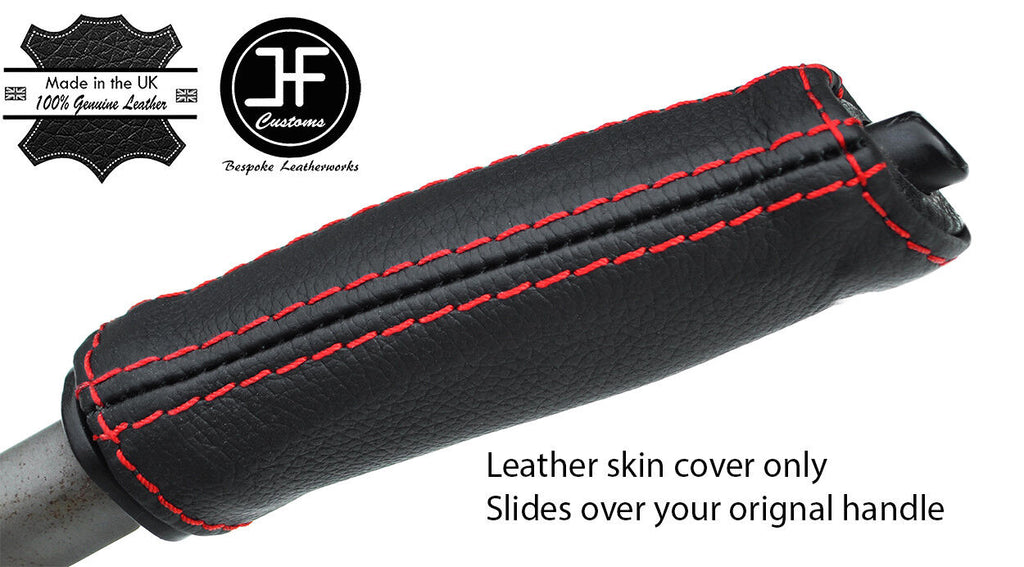 RED STITCH TOP GRAIN LEATHER HANDBRAKE HANDLE COVER FITS HYUNDAI COUPE 96-01