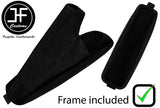 BLACK STITCH SUEDE HANDBRAKE GAITER + PLASTIC FRAME FOR BMW 3 SERIES E46 99-05