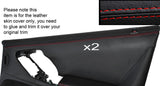 RED STITCH 2X FRONT DOOR CARD TRIM SKIN COVERS FITS NISSAN GT-R R35 09-15
