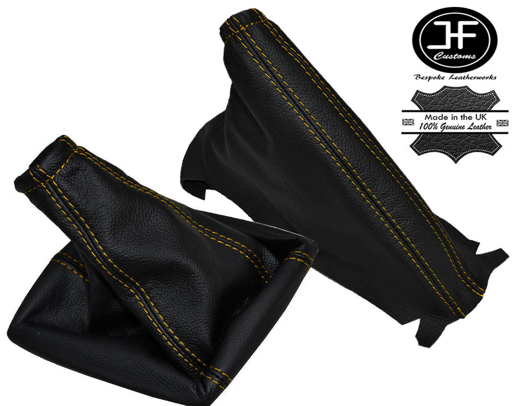 YELLOW STITCH LEATHER GEAR HANDBRAKE GAITER FITS OPEL VAUXHALL CORSA D 06-14