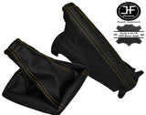 YELLOW STITCH LEATHER GEAR HANDBRAKE GAITER FITS OPEL VAUXHALL CORSA D 06-14