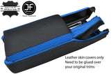 BLACK & BLUE LEATHER CONSOLE+ARMREST+HANDBRAKE COVERS FITS NISSAN 300ZX 90-96