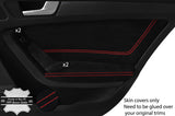 RED STITCH REAR DOOR ARMREST+DOOR CARD TRIM SUEDE COVER FOR AUDI A5 SPORTBACK