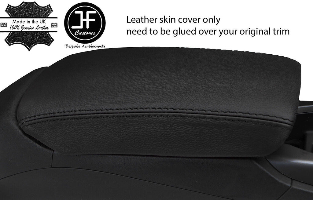 BLACK & BLACK TOP GRAIN LEATHER ARMREST COVER FITS AUDI TT MK3 2015-2019