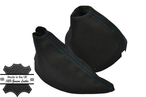 BLUE DOUBLE STITCH FITS NISSAN 350Z 2003-2009 SUEDE GEAR HANDBRAKE GAITER