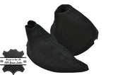 BLUE DOUBLE STITCH FITS NISSAN 350Z 2003-2009 SUEDE GEAR HANDBRAKE GAITER
