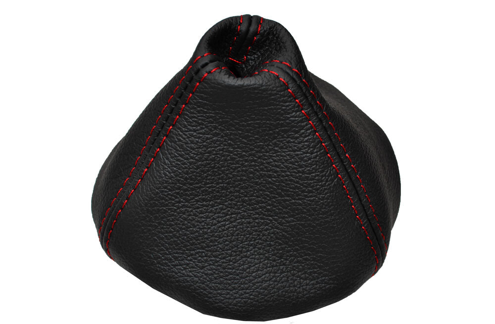 FITS SUZUKI SWIFT 2005-2010 LEATHER GEAR GAITER COVER RED DOUBLE STITCH