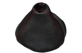 FITS SUZUKI SWIFT 2005-2010 LEATHER GEAR GAITER COVER RED DOUBLE STITCH
