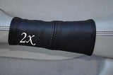 black stitch FITS JAGUAR DAIMLER XJ8 X308 97-03 2X DOOR HANDLE LEATHER COVERS