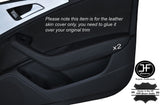 BLACK STITCHING 2X FRONT DOOR HANDLE ARMREST SKIN COVERS FITS AUDI A6 C7 11-15