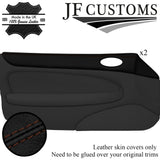 BROWN STITCH LEATHER 2X TOP DOOR TRIM COVERS FOR JAGUAR XK8 X100 COUPE 96-04
