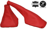 RED LEATHER BLACK STITCH GAITERS SET FOR SEAT IBIZA CORDOBA MKII 6K 1993-1999