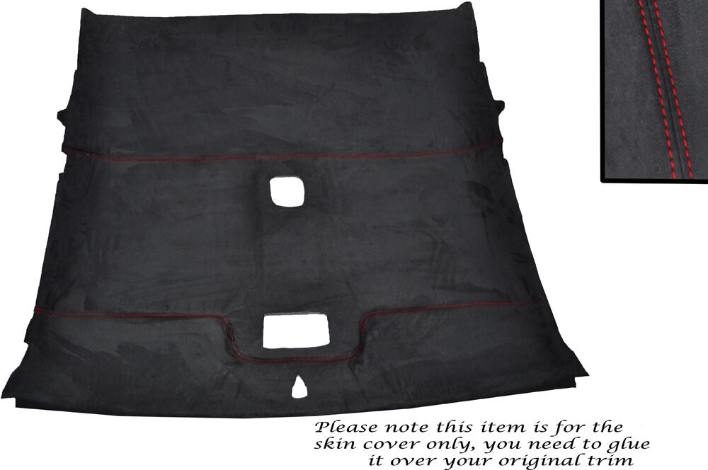 RED STITCH ROOF LINING HEADLINING LUXE SUEDE SKIN COVER FITS NISSAN 200 SX S14
