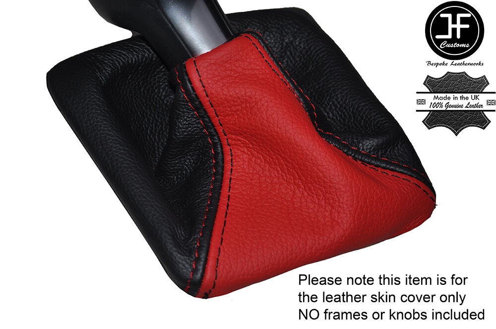 BLACK & RED MANUAL LEATHER GEAR GAITER FITS PORSCHE BOXSTER 981 CAYMAN 14-16