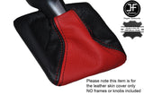 BLACK & RED MANUAL LEATHER GEAR GAITER FITS PORSCHE BOXSTER 981 CAYMAN 14-16