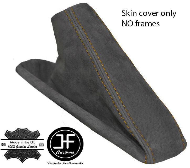 YELLOW STITCHING GRAPHITE REAL SUEDE HANDBRAKE GAITER FITS BMW X3 E83 2003-2010