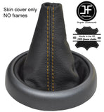 YELLOW STITCH TOP GRAIN LEATHER GEAR GAITER FITS BMW MINI R50 R52 R53 2001-2006