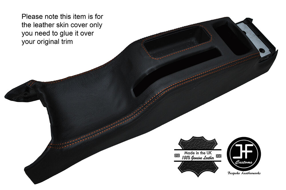 ORANGE STITCH CENTER CONSOLE LEATHER COVER FITS VW GOLF MK4 IV JETTA 1998-2005