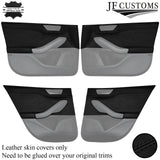 FOR FORD FOCUS MK4 18-20 BLACK STITCH LEATHER 4X FULL DOOR CARD TRIM COVERS